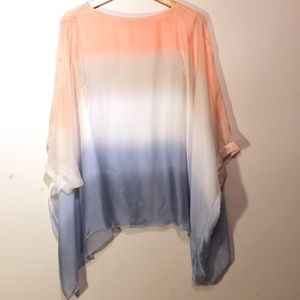 Lisa D Sheer Batwing Hanker-chief Blouse